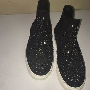 Zara studded high top slip on sneakers size 8